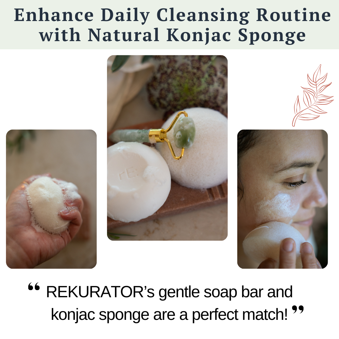 pH-Balanced Facial Bar &amp; Konjac Sponge Set