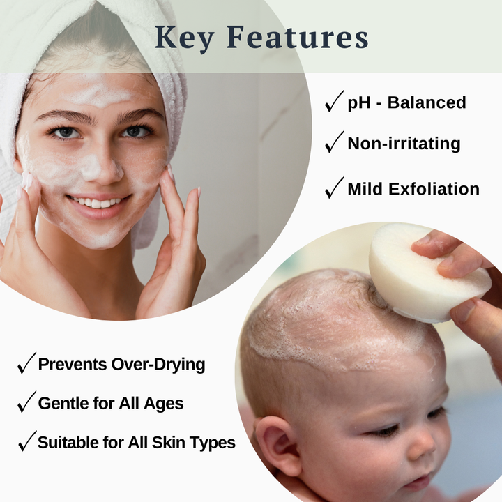 pH-Balanced Facial Bar &amp; Konjac Sponge Set