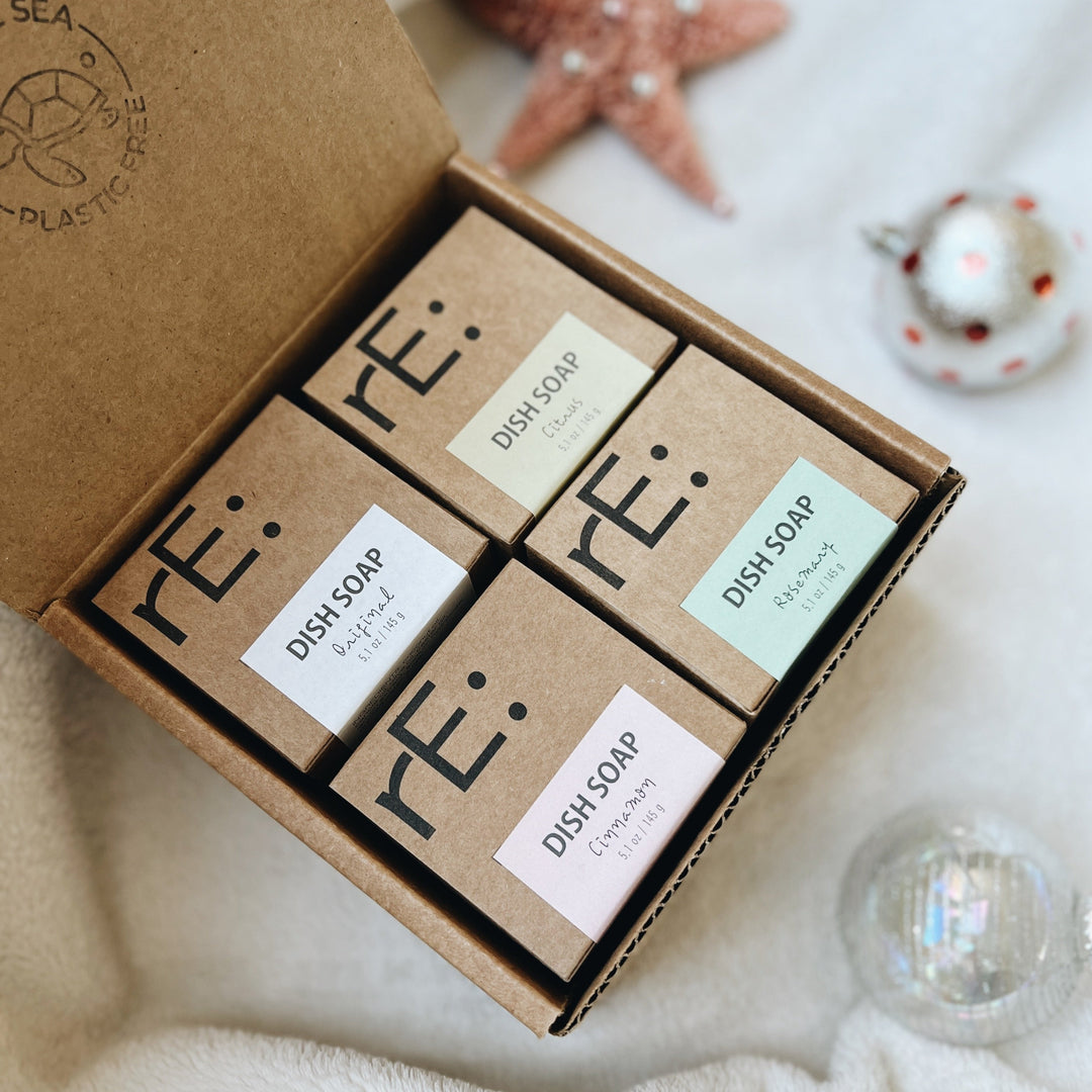 plastic free dish soap gift set
