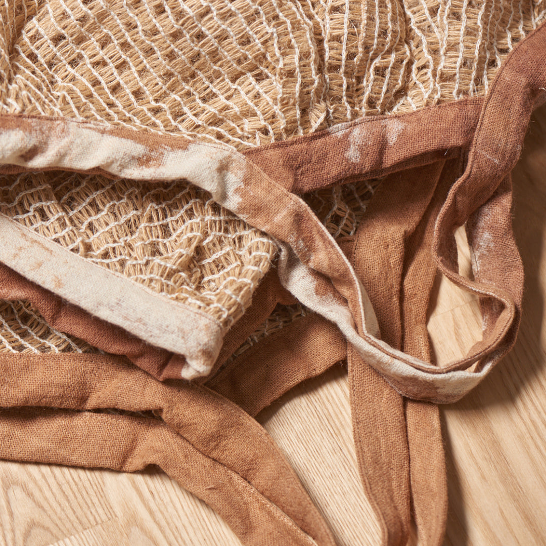 naturally dyed hemp tote bag